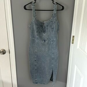 Jean dress, never worn.  for a bachelorette party, but I wore something else.